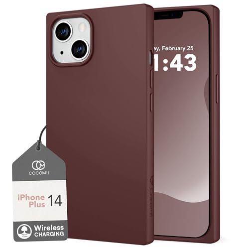 Image of COCOMII Rectangle for iPhone 14 Plus /15 Plus Case, Matte Rouge Silicone