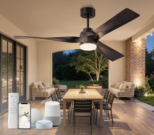 56 inch Modern Smart Ceiling Fan with Light...