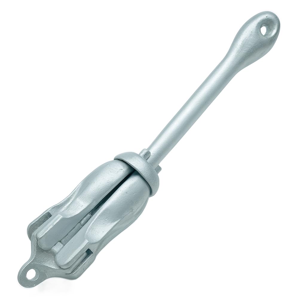 SALACIA Ancla Rezon Plegable 4 kg Acero Galvanizado para Embarcaciones con 4 Garras Antideslizantes para Neumática y Barco. Compacta y Segura con Punta Redondeada