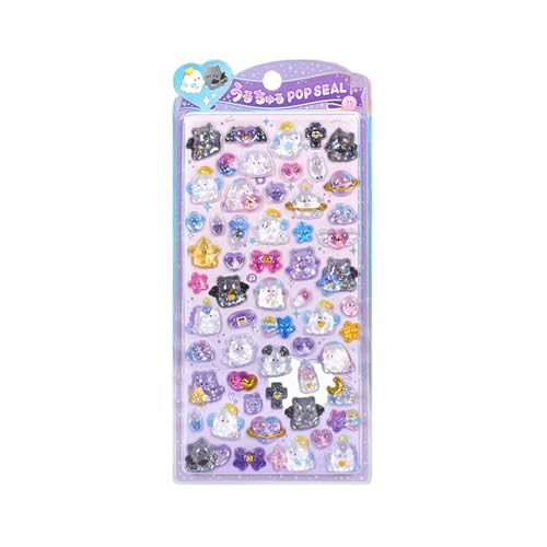 Bonito paquete de calcomanías brillantes 3D, calcomanías de textura de , decoraciones estéticas de resina para diario, teléfono celular, botella, coche