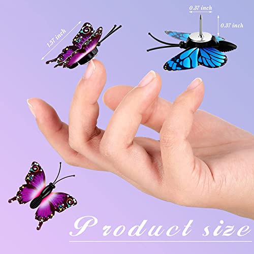 Image of 20pcs Decorative Thumb Tacks Butterfly Push Pins for Photo Wall, Cork Board, Bulletin Board, Home Wall Decorations, Random Pattern Cute Photo Map Pins