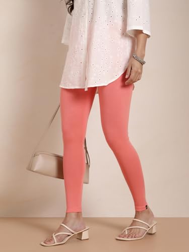 Image of TWIN BIRDS Super Stretchable Cotton Elasthane Fabric Ankle Length Leggings for Women