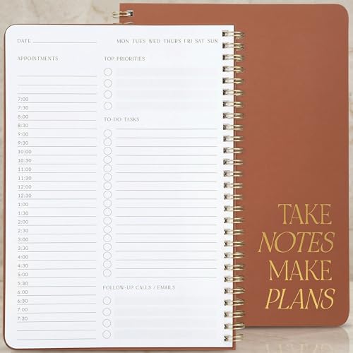 ZICOTO Beautiful Daily Planner And Notebook With Hourly...