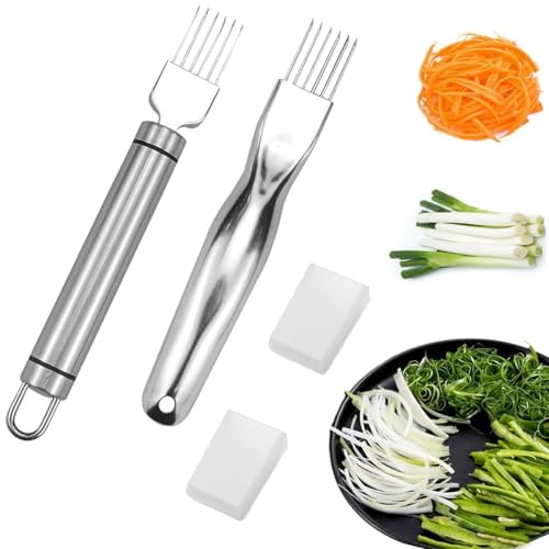 2PCS Stainless Steel Scallion Slicer