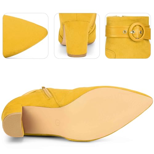 Perphy Buckle Ankle Boot Pointed Toe Chunky Heel Boots for Women3