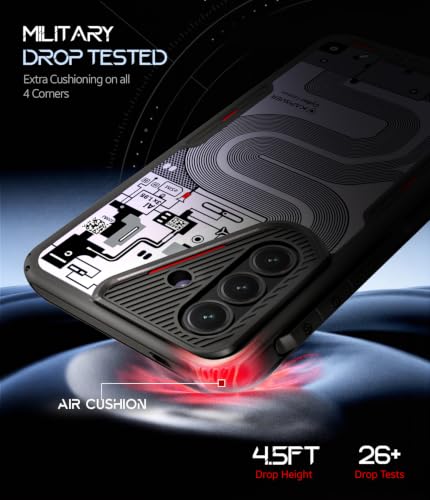 Image of KAPAVER iON-X Back Cover Case Compatible with Samsung Galaxy A57 (TPU + Poly Carbonate | Cyber-i Smoke Black)
