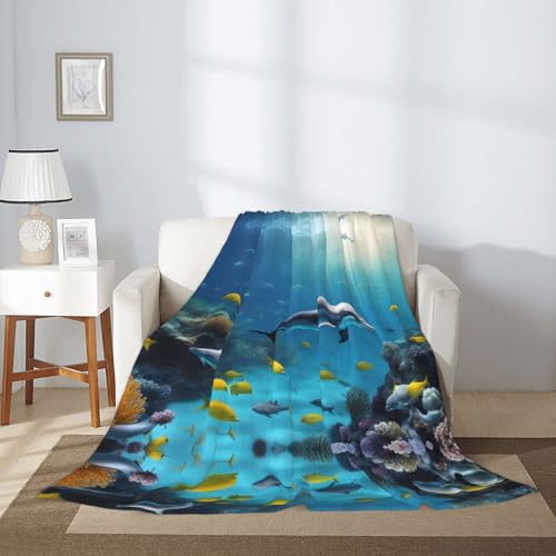 Couverture sous-marine poisson grand plaid chaud durable lit - 4