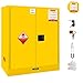 Flammable Storage Cabinet 60 Gallon, Fire Safety Cabinet for Flammable Liquids, 45inx45inx23in, Galvanized Steel Chemcial Cabinet for Safety Storage, Labs & Industrial 3-Point Lock & Leak-Proof Base
