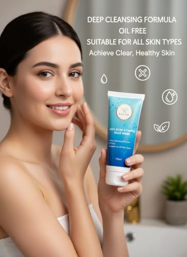 Image of Anti Acne and Pimple Face Wash for Oil Free Deep Cleansing | Purifying Facial Cleanser for Acne Prone Skin | Removes Excess Oil & Dirt, Suitable for All Skin Types (100ml)