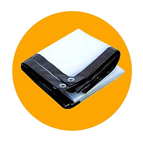 Lona de Vidrio Lona Transparente Impermeable con Ojales Marquesinas Lona Pesada Toldo Plegable para Plantas Cubierta a Prueba de Lluvia para Bote, Piscina, 23 tamaños (Color: Transparente, T