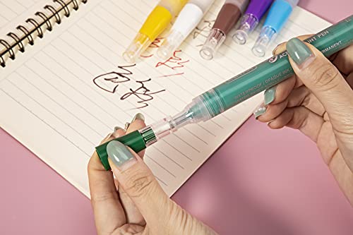 Zeyar Acrylic Paint Pens Brush Tip, Valve-Action Structure, Waterproof Ink, Writes On Paper, Rock, Rubber, Ceramics, Wood, Glass And More, Patented Product (12 Classic Colors) #TOP4