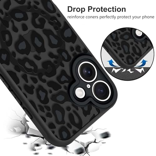 Image of KANGHAR Case for iPhone 16 Phone Case Leopard Printed Pattern | Cute Cheetah [Compatible with Magsafe] Protective Magnetic Case for Girls Women Men 6.1 inch