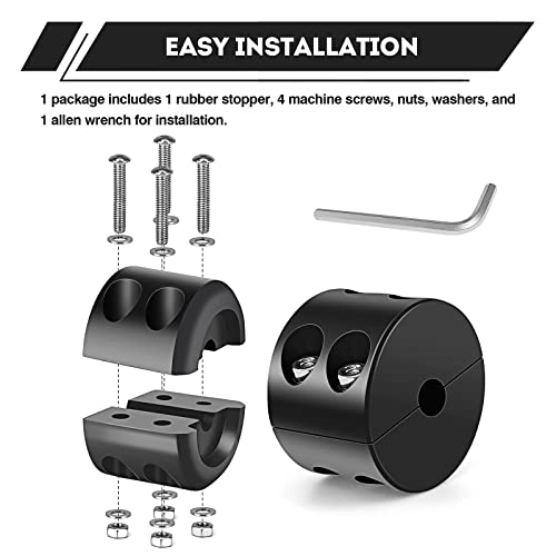Rubber Winch Stopper For Cable. Truck Utv Atv Winch Cable Stopper, Protects Towing Hook, Synthetic Rope, Cable Line From Wear Or Damage Fairlead, Hawse, Bumper. Quick Installation With Tools. Black. #TOP4