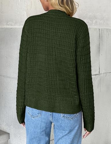 Image of Zeagoo Women's 2026 Cardigan Sweaters Button Down Crew Neck Open Front Long Sleeve Knit Cropped Jackets