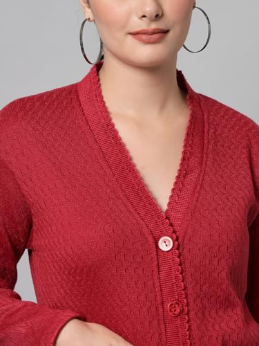 Image of eWools Women's winterwear Woolen Solid Sweater with Pockets Cardigans (with Pockets)