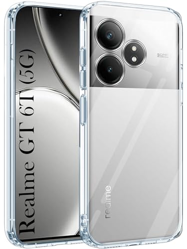 Image of Jkobi Back Case Cover for Realme GT 6 | GT 6T 5G (Shockproof Case with Camera Protection | Soft and Flexible | Transparent)