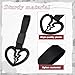 Xotic Tech 2 Pieces JDM Broken Heart Shaped Tsurikawa Car Handle Straps Rear Bumper Warning Ring Subway Train Bus Handle Drift Charm for Cars, SUV Interior Exterior Decoration (Black)