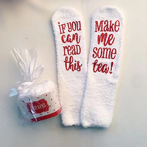Image of CHANGGER If You Can Read This Bring Me Some Fuzzy Funny Saying Crew Socks christmas Unisex Gift