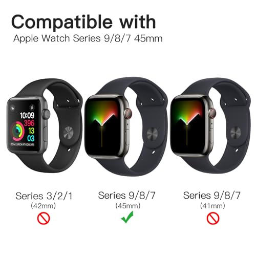 JETech Screen Protector for Apple Watch Series 9/8/7 45mm, Flexible TPU Film, Anti-Scratch HD Clear, 3-Pack