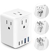 Cruise Power Strip, Foldable Plug Outlet Extender with 4 Outlets 4 USB Ports(2 USB C), Compact an...