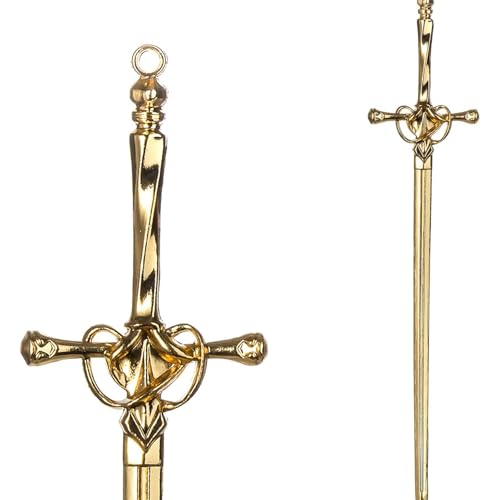 Horquillas de espada dorada 14k y negro pack de 2 pasadores de pelo estilo bruja Wicca para mujer 4