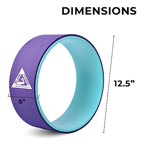 Image of De Jure Fitness Yoga Wheel | Ideal for Stretching, Backbends, Exercise, Deep Tissue Massage & Back Pain Relief | Dharma Yoga Prop Wheel with Ultimate Comfort -Purple