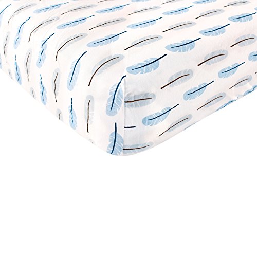 Image of Touched by Nature Unisex Baby and Toddler Organic Cotton Crib Sheet, Feather, One Size