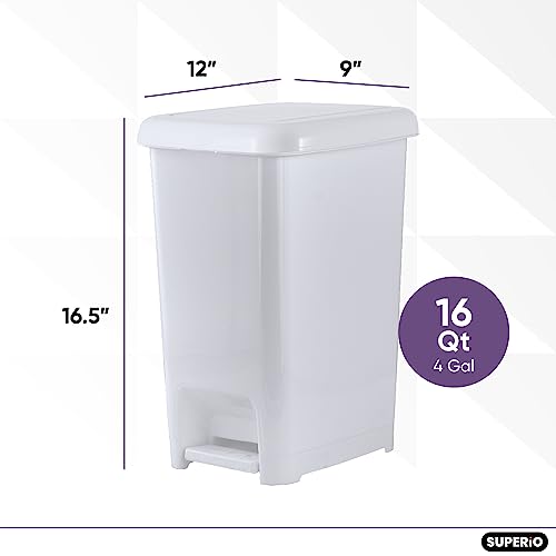 Caneca de basura compacta Superio 4 galones blanca miniatura 4