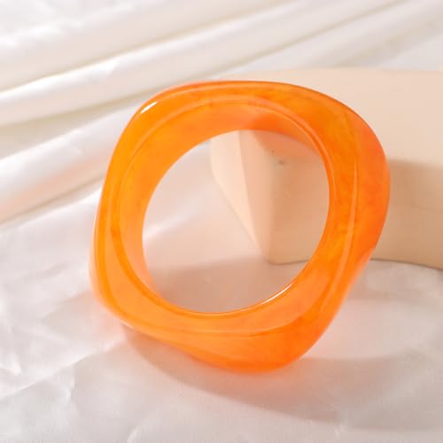 Image of JWICOS Resin Bangle Bracelet for Women Acrylic Cute Chunky Bracelet for Women Exaggerated Irregular Acrylic Resin Wristband Bracelet Bangle