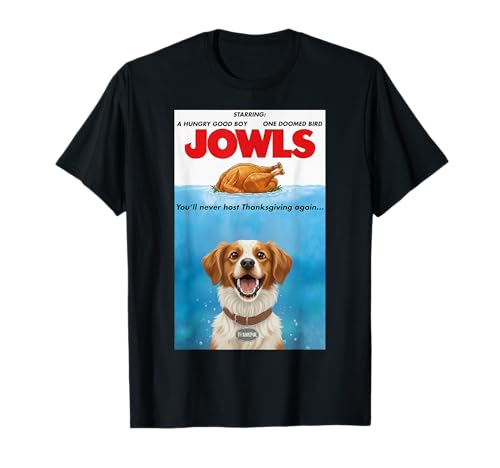 Funny Jowls Thanksgiving Brittany and Turkey T-Shirt