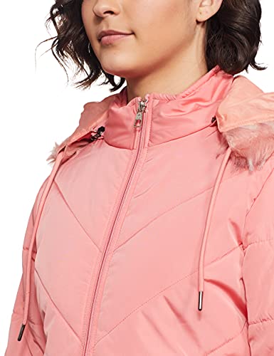 Image of Qube By Fort Collins Women's Regular Fit Nylon Bomber Jacket with Detachable Hood - Stylish & Comfortable Winter Wear