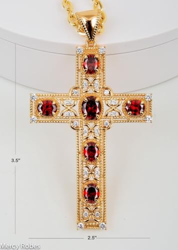 Pectoral Cross With Chain Style Ben02 (G Red)3