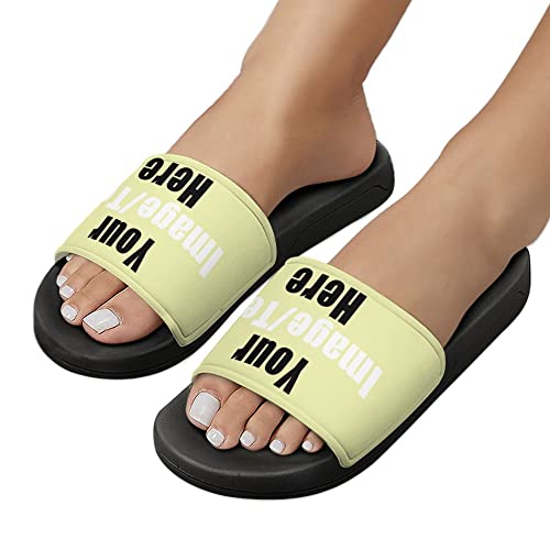 Custom Slides Sandals Personalized Add Your Name Photo Design Sandals Fashion Beach Sandals Comfort Bathroom Shower Shoes Non Slip Indoor Outdoor Water Sandals for Women Men 5