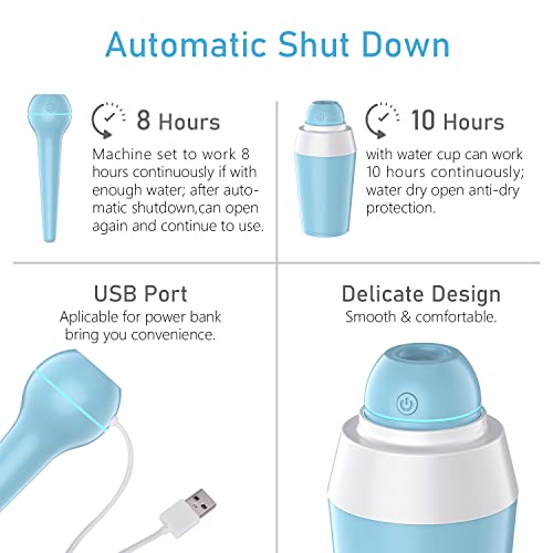 Portable Mini Humidifier Usb Cool Mist Ultrasonic Humidifier With Water Bottle Premium Humidifying Unit With Whisper-Quiet Operation Automatic Shut-Off Multi Use For Travel Home Office Bedroom (White) #TOP4
