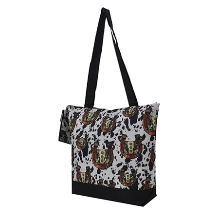 Image of NGIL Medium Top Zipper Closure Canvas Tote Bag with Attached Matching Coin Purse For Moms and Nurses