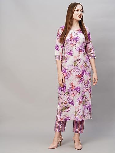 Image of ANNI DESIGNER Cotton Blend Womens Kurta Set