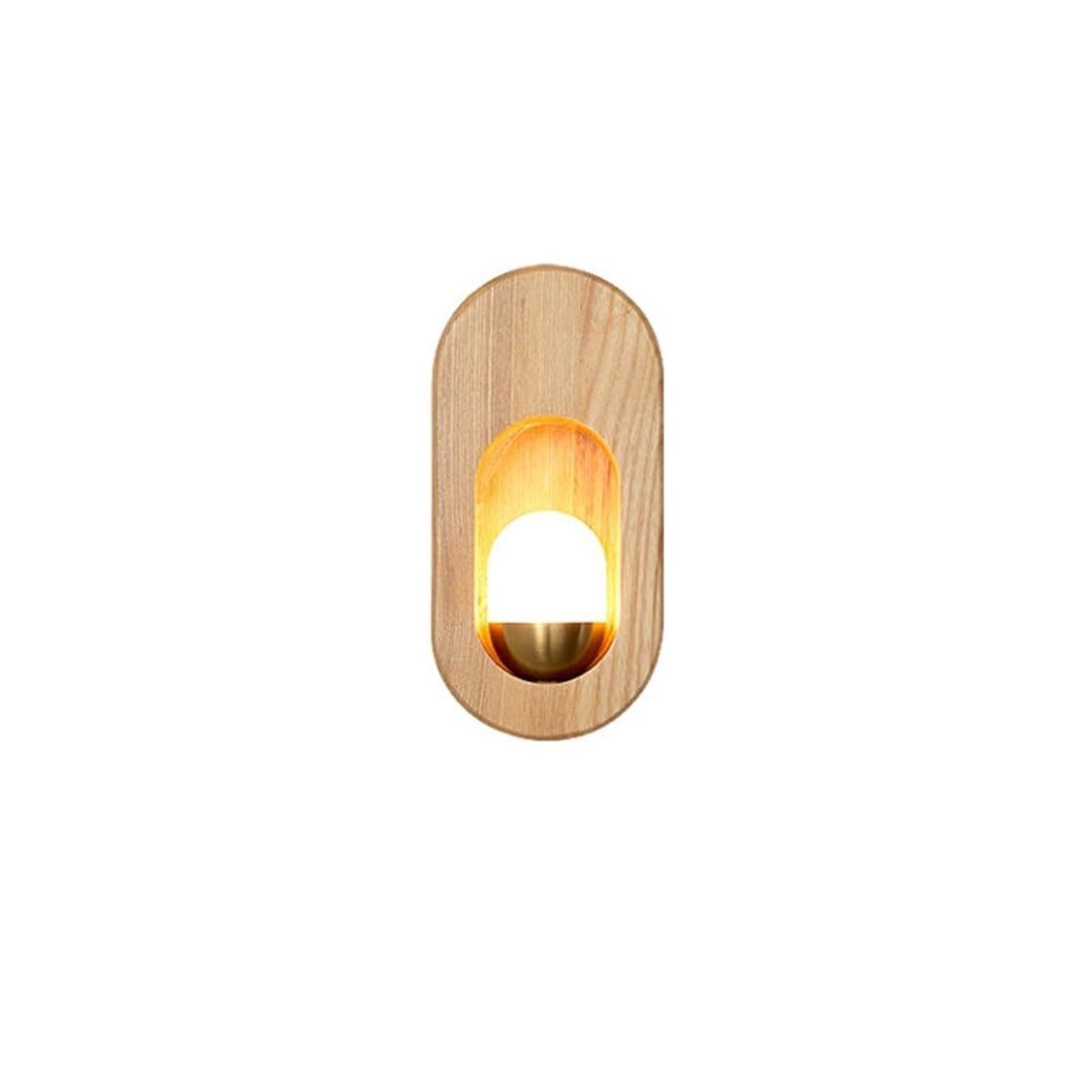 Lampa ścienna wewnętrzna nowoczesna lampa ścienna z litego drewna, nordycka owalna lampa ścienna do wnętrz, sypialni, hotelu, korytarza, dekoracja na zewnątrz