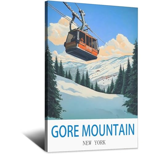 Gore Mountain New York affiche de voyage vintage pour creer un salon style chalet
