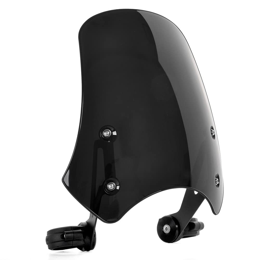 DUBDOG Motorrad-Windschutzscheibe, Motorradzubehör Windschutzscheiben Windschutzscheibe Flyscreen Windschildschutzabweiser Kompatibel Mit Ha-Rley Dyna Softail Slim Fat Bob Fxdf.(Smoke)