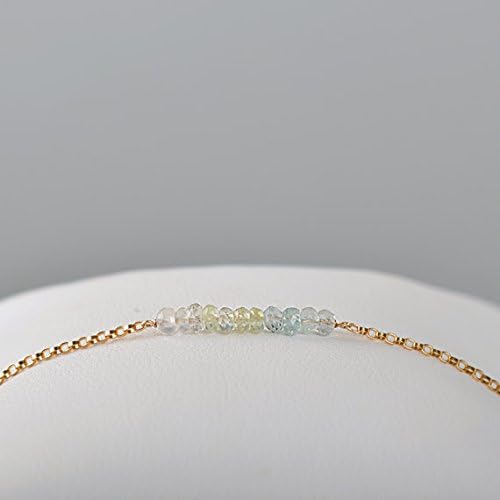 natural aquamarine anklet, march birthstone skinny bar anklet, dainty boho beach anklet women jewelry: 14k rose gold filledfilled filled sterling silver plated3mm