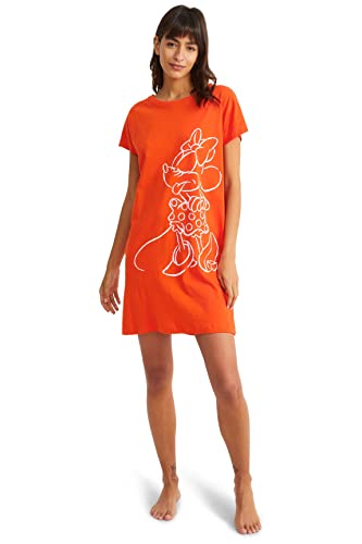 C&A Damen Bigshirt Nachthemd Baumwolle Motivprint Minnie Maus rot 2XL