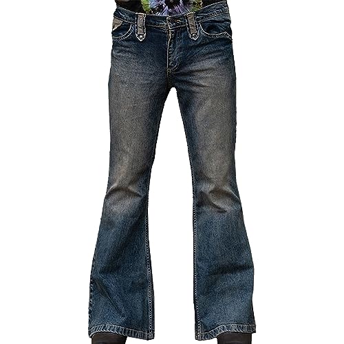 Mens Vintage Leg Disco Jeans Vintage Bell Bottom Men Denim Pants Stretch Retro Bell Flared 70s Jean Pants product thumbnail 8