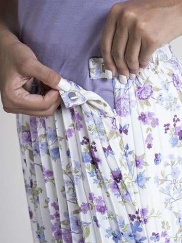 Image of FableStreet Women Skirt Casual & Festive | Elegant Flared Fit High Rise Knife Pleats All-Over Floral Print | Wrinkle-Resistant Woven Fabric for Summer & Outings