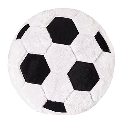 Cojín de fútbol de terciopelo con forma de pelota de fútbol de 45 x 45 cm para fans, con relleno Cover
