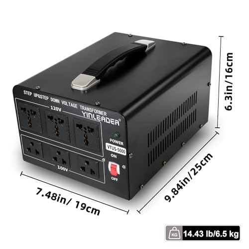 Image of Yinleader 120V to 100V US to Japan Voltage Converter Step Down /Up Transformer for Japanese Industrial or High-Power Use in US(5000W)