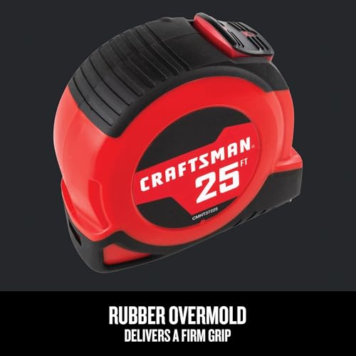 Image of CRAFTSMAN 25-Ft Tape Measure with Fraction Markings, Retractable, Self-Locking Blade (CMHT37225)