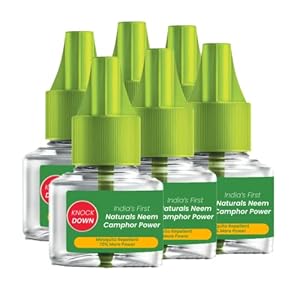 KNOCK DOWN Mosquito Repellant Refill Faster Action Protection against Dengue neem and camphour oil (45 mL each) Pack of…