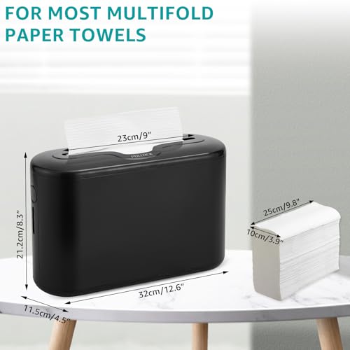 Image of Pollock Paper Towel Holder Dispenser Countertop Commercial,Black-M