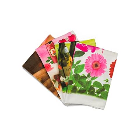 YSN Home Collection - Pack of 4 microfibre tea towels, extra absorbent colourful Cover