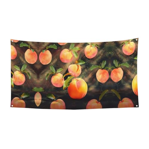 MINDBBDFJ Colorful Peach Print Banners And Signs For Outdoor/Indoor,Personalized Banner Customizable Parties Halloween Banner (180x90cm)